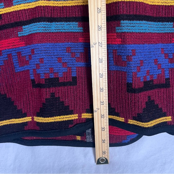 Vintage Wool Sweater Coat Aztec Southwestern Womens XL Woven Blanket Western - Picture 6 of 7
